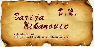 Darija Mikanović vizit kartica